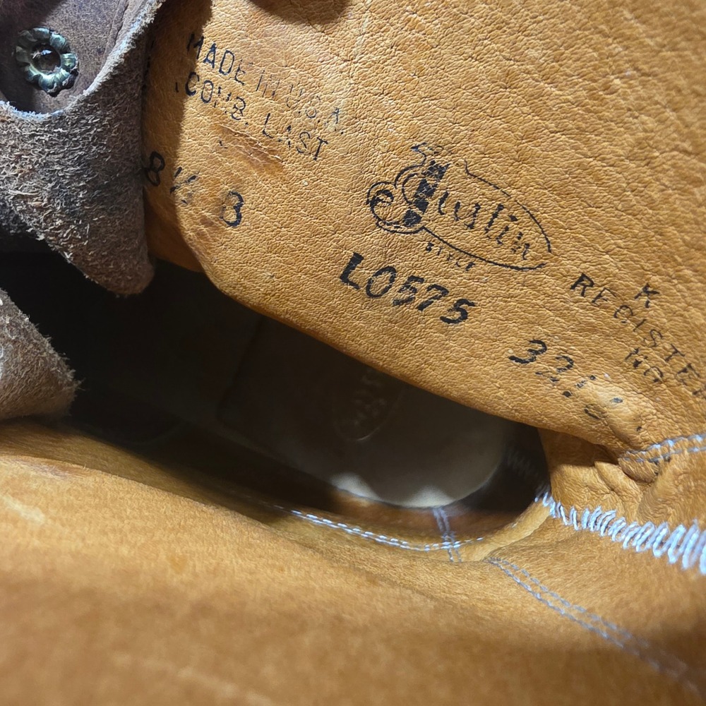 Justin L0575 Womens Brown Leather Lace Up Kiltie Western Boots Made in USA 8.5 B - Picture 8 of 8
